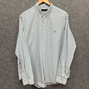 Ralph Lauren Tattersall Check Oxford Button Down Dress Shirt‎ Flesh Pony XXL